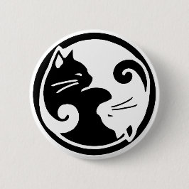 Bóton Redondo 5.08cm Botão dos gatos de Yin Yang