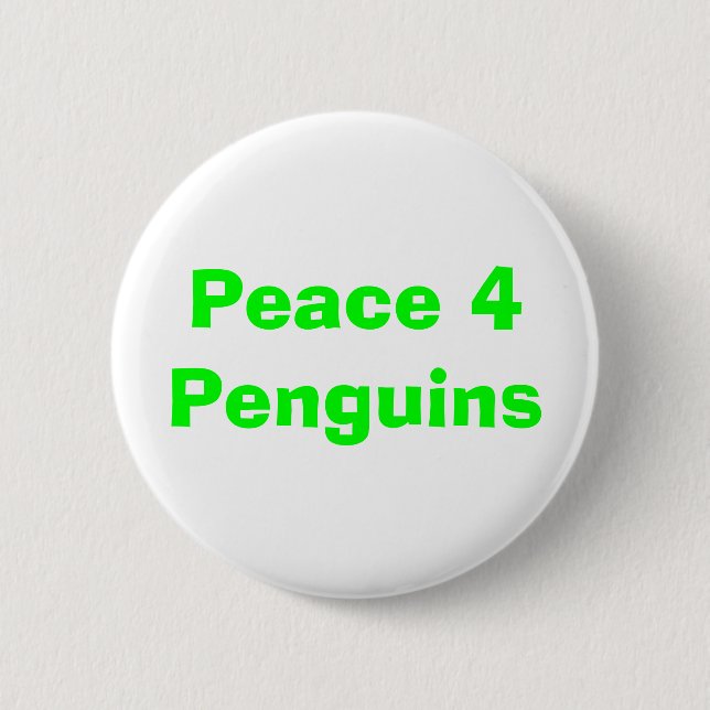 Bóton Redondo 5.08cm Botão dos pinguins da paz 4 (Frente)