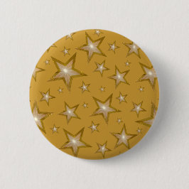 Bóton Redondo 5.08cm Botão "Dourado" Estrelas - Ouro