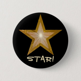 Bóton Redondo 5.08cm Botão "Dourado" Star 'STAR' preto