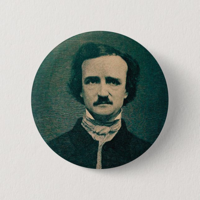 Bóton Redondo 5.08cm Botão Edgar Allan Poe (Frente)