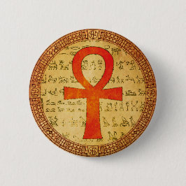 Bóton Redondo 5.08cm Botão egípcio - cruz de Ankh