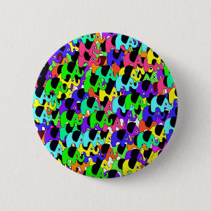 Bóton Redondo 5.08cm Botão Elefantes arco-íris