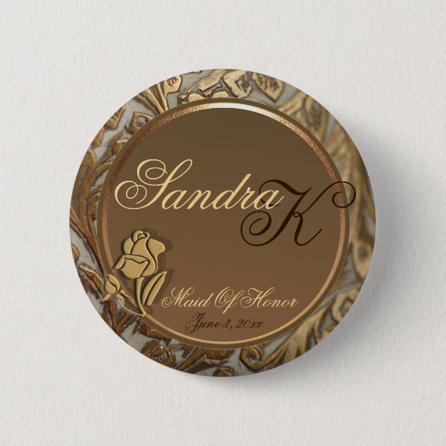 Bóton Redondo 5.08cm Botão elegante da lembrança da madrinha de (Frente)