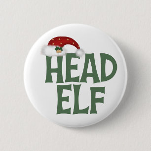 Bóton Redondo 5.08cm Botão Elf de Natal Engraçado