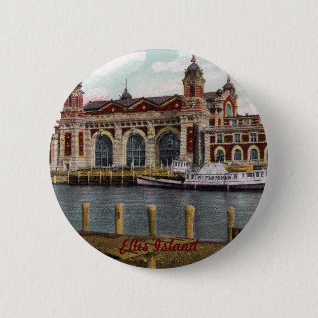 Bóton Redondo 5.08cm Botão Ellis Island (Frente)