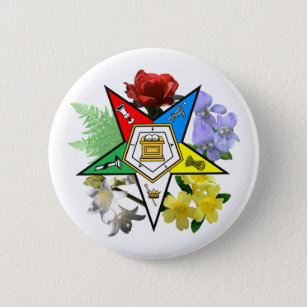 Bóton Redondo 5.08cm Botão Emblem floral OES