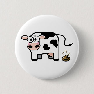 Bóton Redondo 5.08cm Botão engraçado da vaca de Pooping