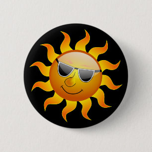Bóton Redondo 5.08cm Botão engraçado de Sun do verão