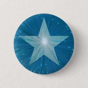 Bóton Redondo 5.08cm Botão Estrela Azul