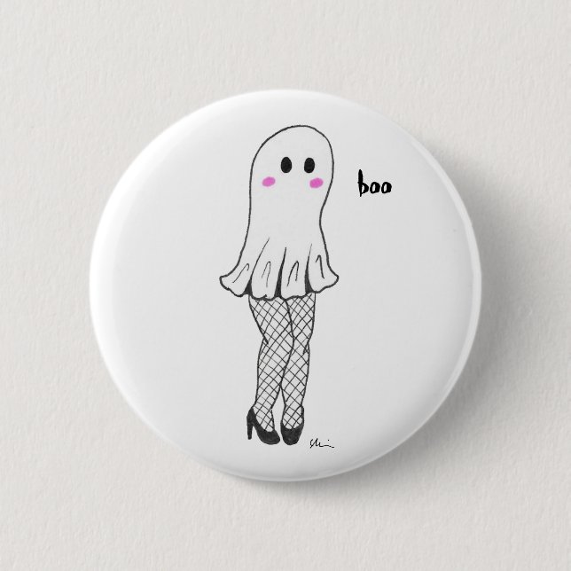 Bóton Redondo 5.08cm Botão Fantasma Cute (Frente)