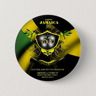 Bóton Redondo 5.08cm Botão feliz de Jamaica 50