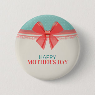 Bóton Redondo 5.08cm Botão feliz do Pin do dia das mães   do vintage