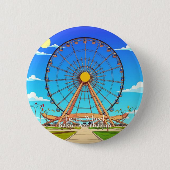 Bóton Redondo 5.08cm Botão Ferris Wheel (Frente)