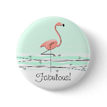 Botão Flamingo 'Fabuloso!' verde
