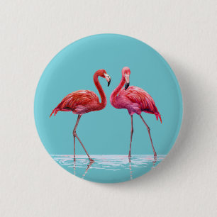 Bóton Redondo 5.08cm Botão Flamingos