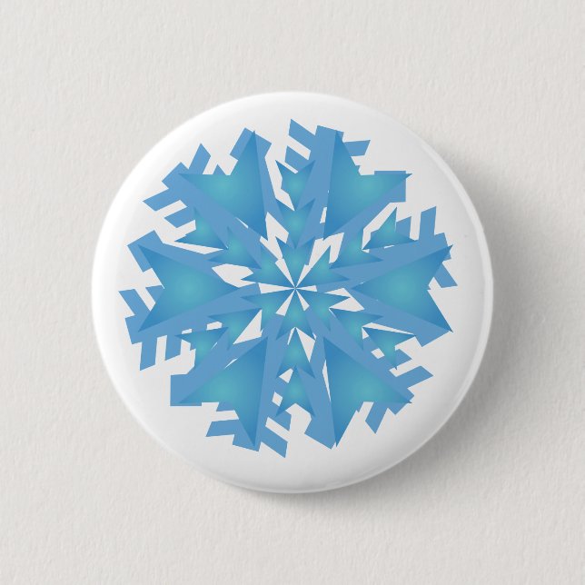 Bóton Redondo 5.08cm Botão Floco de Neve Natal (Frente)