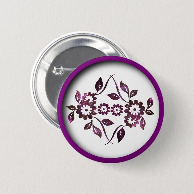 Bóton Redondo 5.08cm Botão Flor (Frente & Verso)