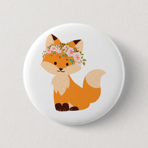 Bóton Redondo 5.08cm Botão Flor Fox