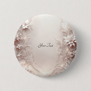 Bóton Redondo 5.08cm Botão Floral de Marfim Branco