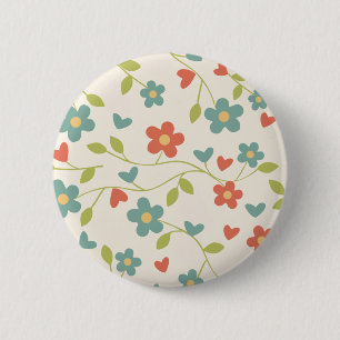 Bóton Redondo 5.08cm Botão Floral Padrão