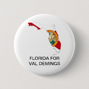 Bóton Redondo 5.08cm Botão FLORIDA for VAL DEMINGS SENATE 2022