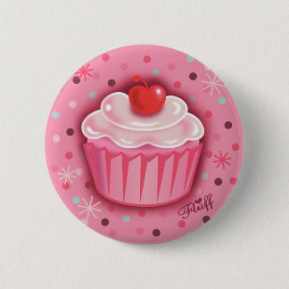 Bóton Redondo 5.08cm Botão FluffCakes Rosa