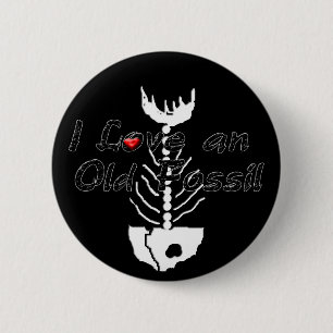 Bóton Redondo 5.08cm Botão fóssil velho