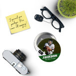 Bóton Redondo 5.08cm Botão fotodesportivo personalizado / futebol por p<br><div class="desc">Apoie os esforços atléticos do seu filho com este alfinete desportivo personalizado. Excelente para mais velho noites! Disponível em vários tamanhos. Muitas opções a serem personalizadas.</div>