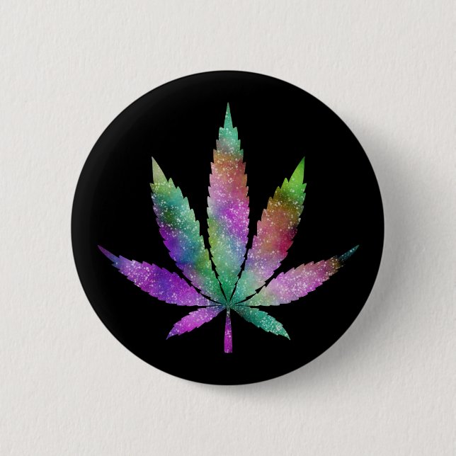 Bóton Redondo 5.08cm Botão Galaxy Leaf (Frente)