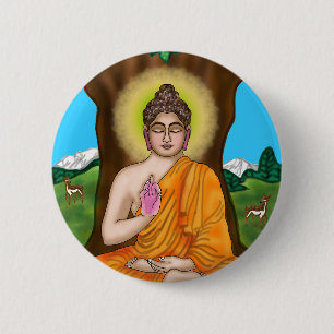 Bóton Redondo 5.08cm Botão Gautam Buddha