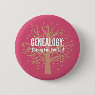 Bóton Redondo 5.08cm Botão Genealogico (Rosa)