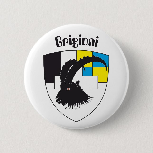 Bóton Redondo 5.08cm Botão Grigioni Svizzera (Frente)
