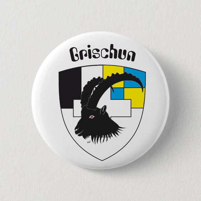 Bóton Redondo 5.08cm Botão Grischun Svizra (Frente)