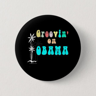 Bóton Redondo 5.08cm Botão Groovy de Obama