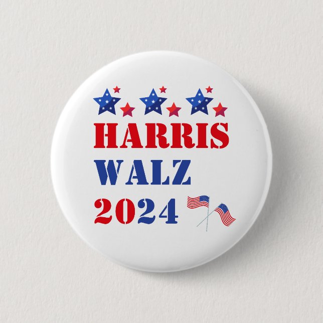 BÓTON REDONDO 5.08CM BOTÃO HARRIS WALZ 2024 (Frente)