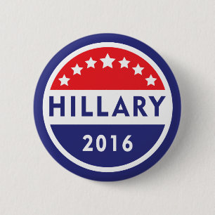 Bóton Redondo 5.08cm Botão Hillary Clinton 16