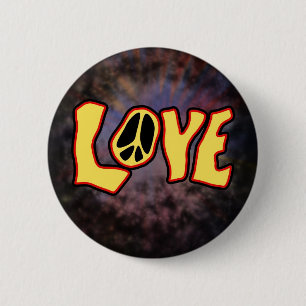 Bóton Redondo 5.08cm Botão Hippie Love