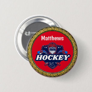 Bóton Redondo 5.08cm Botão Hockey Gear - Personalizado - Adicionar Nome