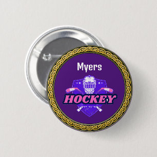 Bóton Redondo 5.08cm Botão Hockey Gear - Personalizado - Adicionar Nome