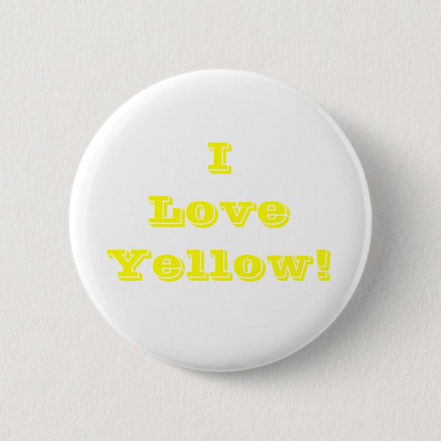 Bóton Redondo 5.08cm Botão I Love Yellow (Frente)