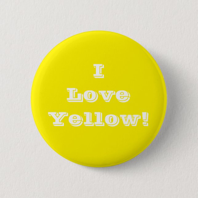 Bóton Redondo 5.08cm Botão I Love Yellow (Frente)