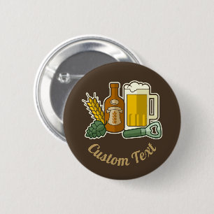 Bóton Redondo 5.08cm Botão Ícones da Cerveja