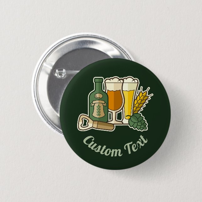 Bóton Redondo 5.08cm Botão Ícones da Cerveja (Frente & Verso)