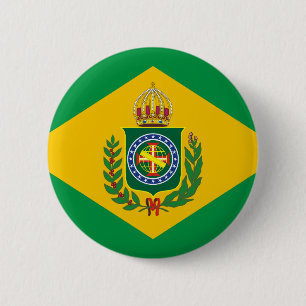 Bóton Redondo 5.08cm Botão Império da Bandeira do Brasil
