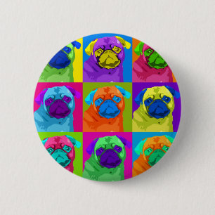 Bóton Redondo 5.08cm botão inspirado do Pug