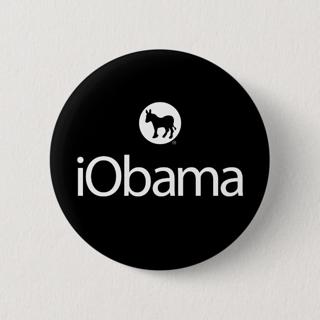 Bóton Redondo 5.08cm Botão iObama (Frente)