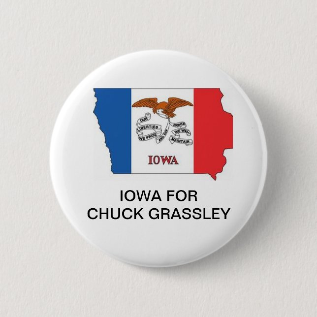 Bóton Redondo 5.08cm Botão IOWA para CHUCK GRASSLEY SENATE (Frente)