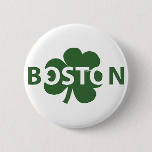 Bóton Redondo 5.08cm Botão irlandês do trevo de Boston