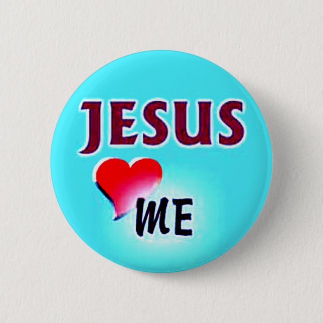 Bóton Redondo 5.08cm Botão-Jesus ama-me (Frente)